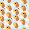 Seamless vector pattern beagle dog background. Royalty Free Stock Photo