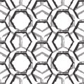 Seamless vector pattern of black and gray hexagons isolated on white background.Geometric texture for background from Royalty Free Stock Photo