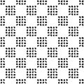 Seamless vector pattern black white geometric dotted drawn background with dots squares bubble doodle blobs. Abstract Royalty Free Stock Photo