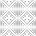Seamless vector pattern. Black and white geometrical background with hand drawn circles, cross and lines. Simple design. Royalty Free Stock Photo