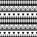 Seamless vector pattern. Black and white traditional etno background