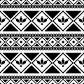 Seamless vector pattern. Black and white traditional etno background Royalty Free Stock Photo