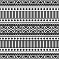 Seamless vector pattern. Black and white traditional etno background. Royalty Free Stock Photo