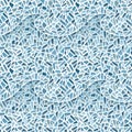 Seamless vector pattern. Blue clay broken mosaic, tiles waves Background.