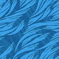 Seamless vector pattern of blue waves or currents. Stylized texture of the sea stream or water.