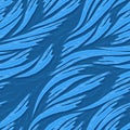 Seamless vector pattern of blue waves or currents. Stylized texture of the sea stream or water.