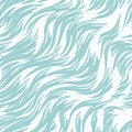 Seamless vector pattern of blue waves on a white background. Sea print in pastel colors. Flow of river or ocean texture.
