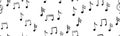 Seamless vector pattern of bold hand-drawn music notes. Black crayon melody background isolated on white Royalty Free Stock Photo