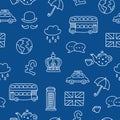 Seamless vector pattern of British icons Royalty Free Stock Photo