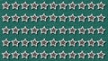 5-cornered dark gray stars with white contours on a dark turquoise background pattern. Vector.