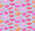 Seamless vector pattern candy shiny lips. Illustration of love, dating, marriage. Royalty Free Stock Photo