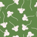 Seamless vector pattern with chamomile silhouette, great for textile, packaging, wrapping, scrapbook