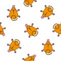Seamless vector pattern for children. cartoon monkey top view on a white background. Royalty Free Stock Photo