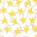 Seamless vector pattern with Christmas stars. Hand drawn Christmas template in flat style