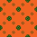 Seamless vector pattern with clover leaves. The holidays backdrop for St. Patrick's Day. Colorful elements on the Royalty Free Stock Photo