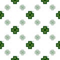 Seamless vector pattern with clover leaves. The holidays backdrop for St. Patrick's Day. Colorful elements on the Royalty Free Stock Photo