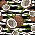 Seamless vector pattern of coconuts