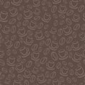 Seamless vector pattern with coffee beans and cups Royalty Free Stock Photo