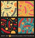 Seamless vector pattern with colorful geometric objects
