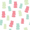 Seamless vector pattern with colorful gummy bears