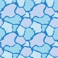 Seamless vector pattern with cracked sea ice in shades of cold blue colors Royalty Free Stock Photo