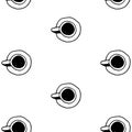 Seamless vector pattern cup and saucer. coffee tea