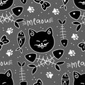 Seamless vector pattern with cute cats