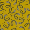 Seamless vector pattern with cute funny snakes