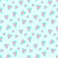 Seamless vector pattern with cute heart shaped cheetah spots in green and pink colors Royalty Free Stock Photo