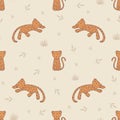 Seamless vector pattern with cute leopards, great for baby and nursery products, kids textile