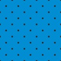 Seamless vector pattern with cute tile black polka dots on pastel blue background