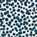 Seamless vector pattern with dark blue ink blobs on a white background Royalty Free Stock Photo