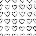 Seamless vector pattern of different hearts Royalty Free Stock Photo