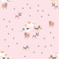 The seamless vector pattern with dogs