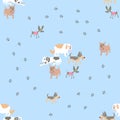 The seamless vector pattern with dogs