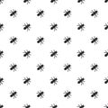 Seamless vector pattern with doodle bugs on white