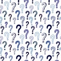 Seamless vector pattern with doodle questions marks. Royalty Free Stock Photo