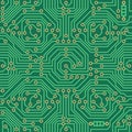 Seamless vector pattern - electronic circuit board background Royalty Free Stock Photo