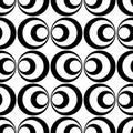 Seamless vector pattern - elegant black and white circle variation in 70s retro style Royalty Free Stock Photo