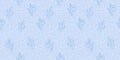 Seamless vector pattern with elegant botanical branches and tiny floral accents on a pastel blue background Royalty Free Stock Photo