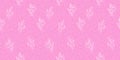 Seamless vector pattern with elegant botanical branches and tiny floral accents on a soft pink background Royalty Free Stock Photo