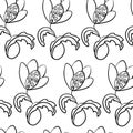 Seamless vector pattern. Fantasy, fabulous flower with curls