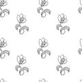 Seamless vector pattern. Fantasy, fabulous flower with curls