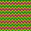 Seamless vector pattern - fashionable trendy zigzag style in neon colors of green, yellow and pink