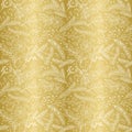 Seamless Vector Pattern of Faux Gold Foil Christmas Holiday Florals