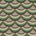 Seamless vector pattern with fishs scale shapes in browns and green Royalty Free Stock Photo