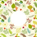 Seamless vector pattern with floral elements.