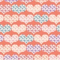 Seamless vector pattern with floral patterned hearts shapes