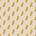 Seamless vector pattern with fresh ripe corn cobs Royalty Free Stock Photo