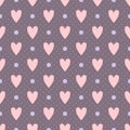 Seamless vector pattern with fun coral hearts